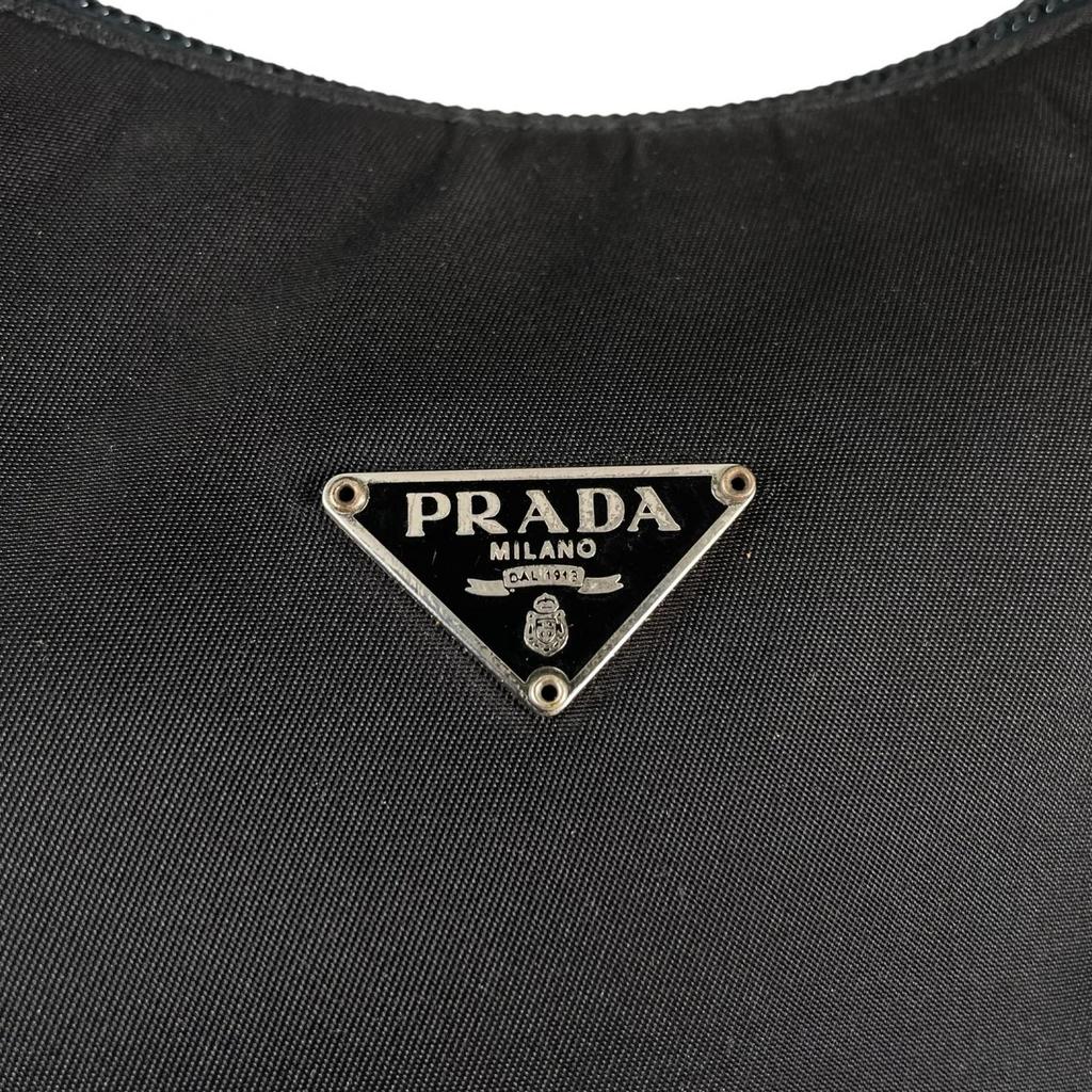PRADA Triangular logo MV519 Handbag black Women used