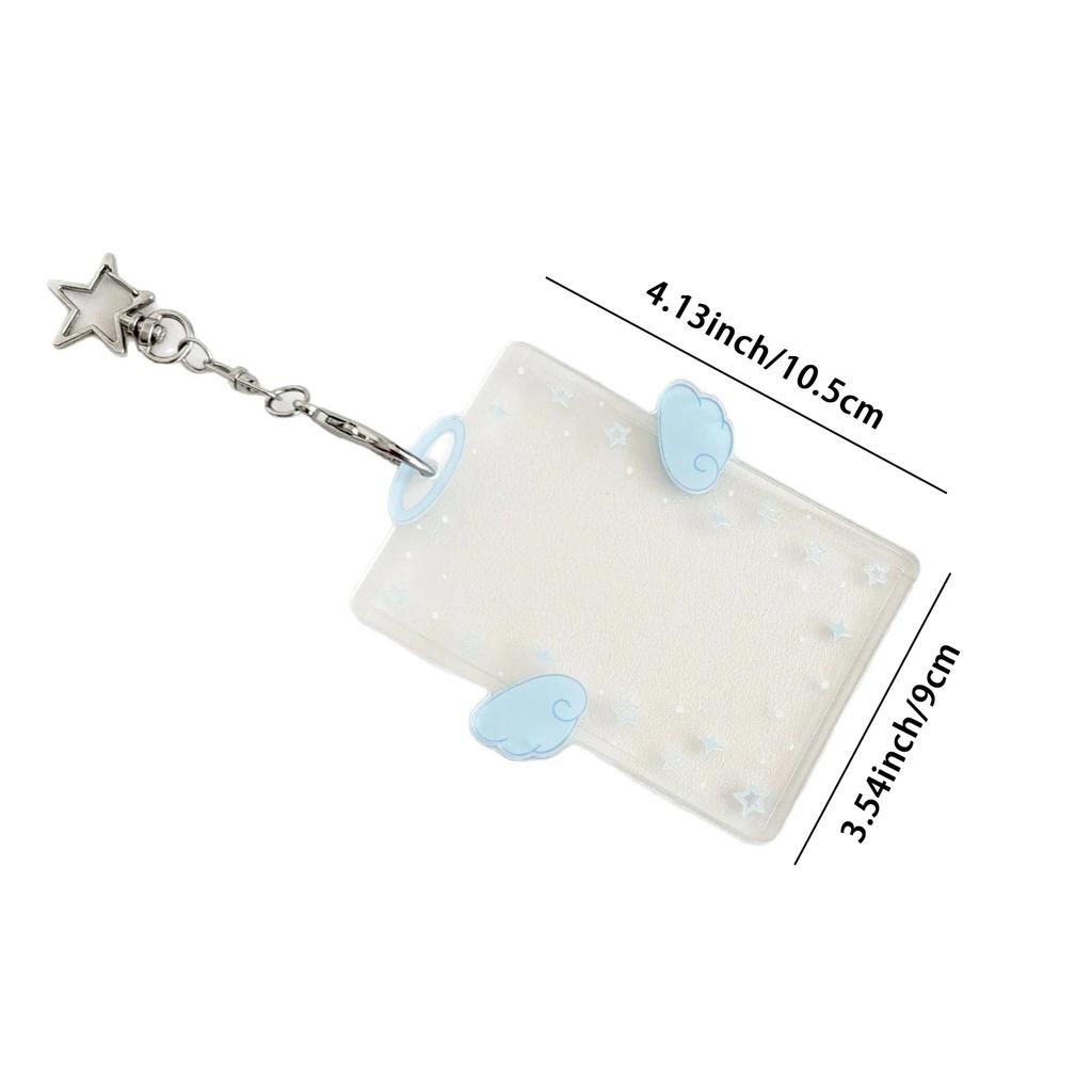 Card Clip, Keychain Sleeve, Transparent Acrylic Badge ID, Album Photo Frame, Convenient and Practical for Going Out