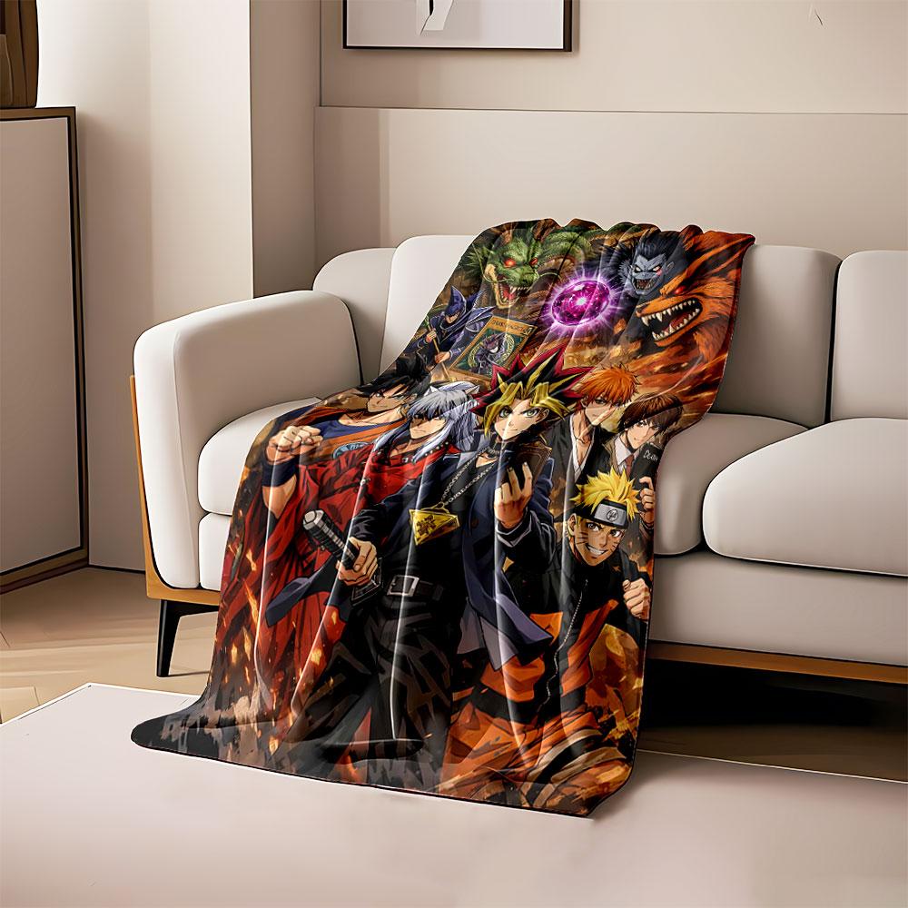 

A vibrant collage of fantasy characters, mystical creatures, and energy orbs. for all seasons blanket lunch break throw gift 80cm x 120cm