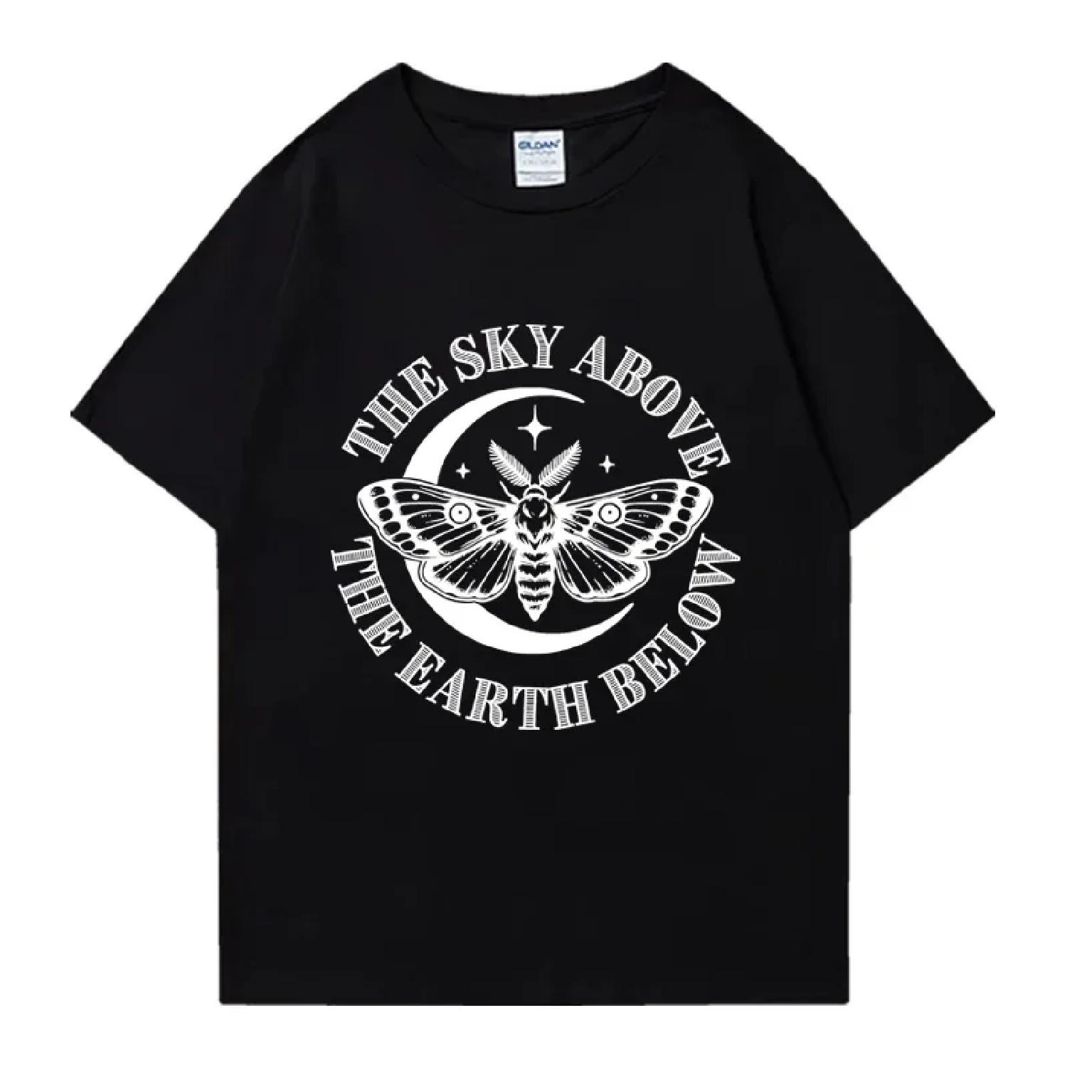 

2024 vintage Moth Slogan print black T shirts Men Women harajuku oversized Tops Unisex summer 100% Cotton short sleeve T-shirt XXXXXL різнокольоровий