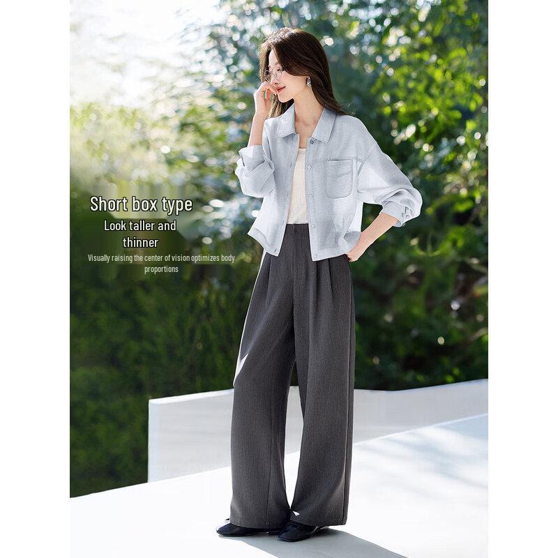 Mohan Yimei Damen Sommer Jacke mit Revers aus Hanf-Mischgewebe 2026