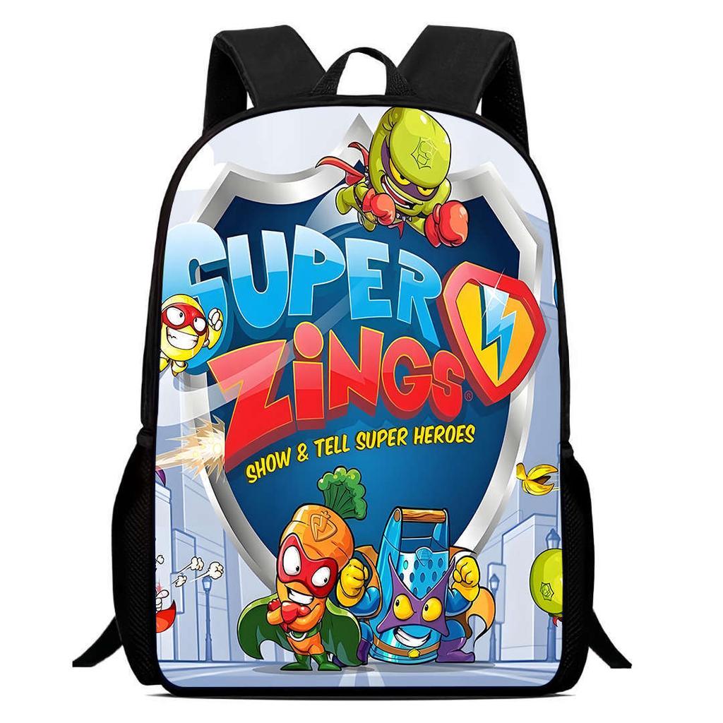 Printed Super Zings School Bag, Elementary School Cartoon Backpack 12th Grade