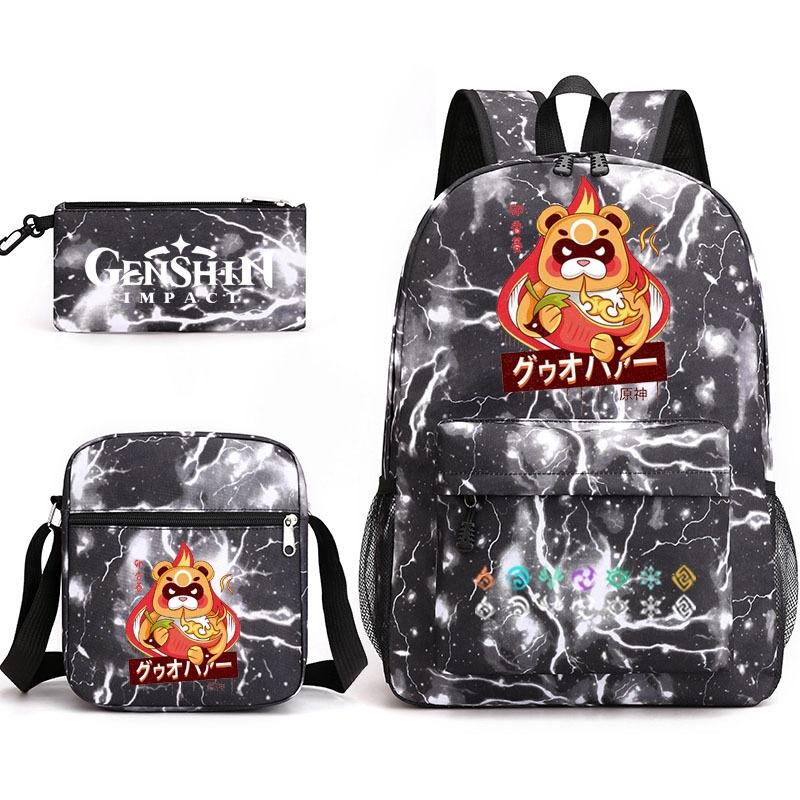 Genshinimpact Yuanshen School Bag Three-Piece Pencil Case Shoulder Bag Backpack