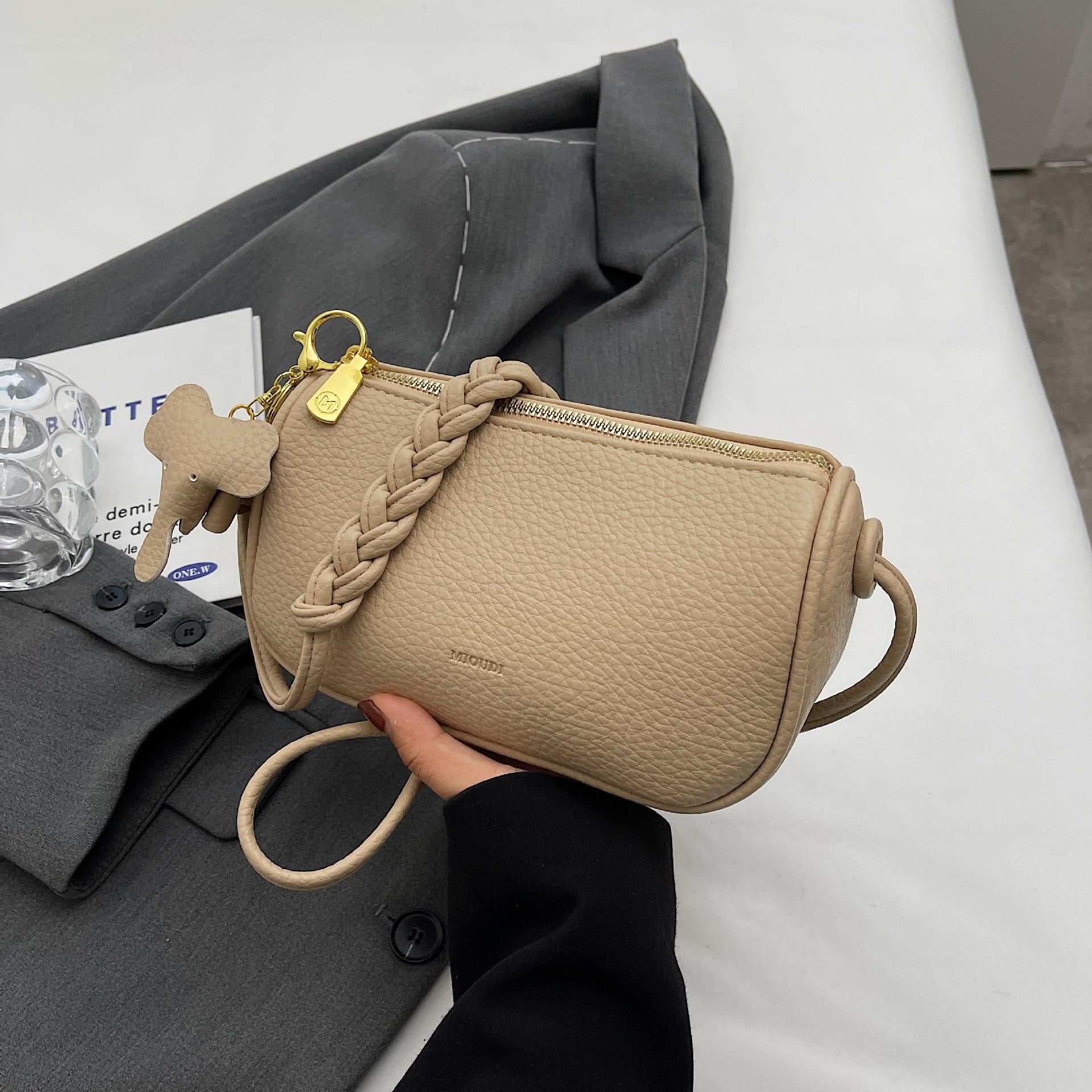 

Популярная простая и модная популярная женская сумка с узором личи, весна/лето 2023, легкая сумка на одно плечо с диагональным плечом хаки