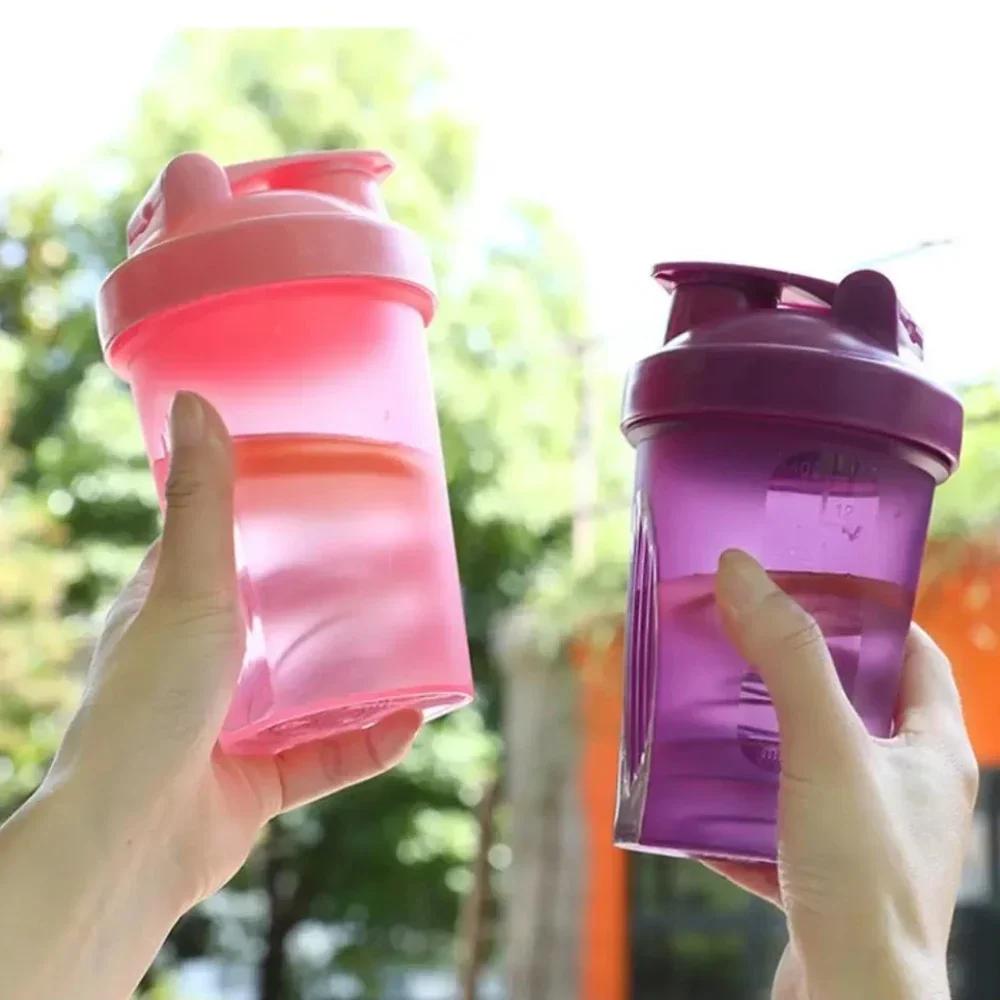 400ml Přenosný Plastový Kelímek na Nápoje Šejkrové Lahve Sportovní Kelímky na Vodu Láhev na Míchání Syrovátkového Proteinového Prášku Fitness Gym Šejkr Venkovní