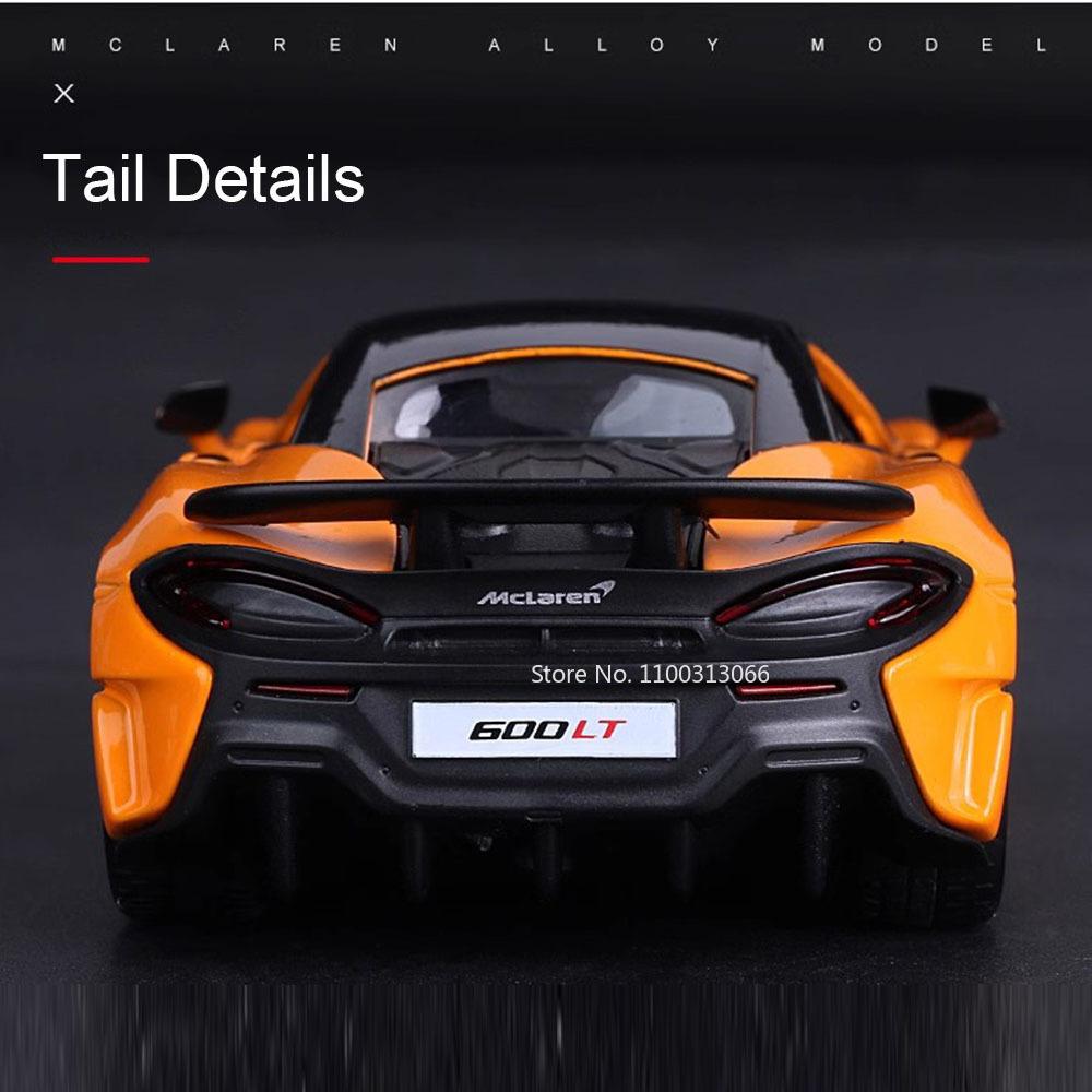 1:32 McLaren 600LT Honda CivicType-R Toys Cars Model Light Sound Miniature Car Wheel Pull Back Supercar for Boys Collection Fun