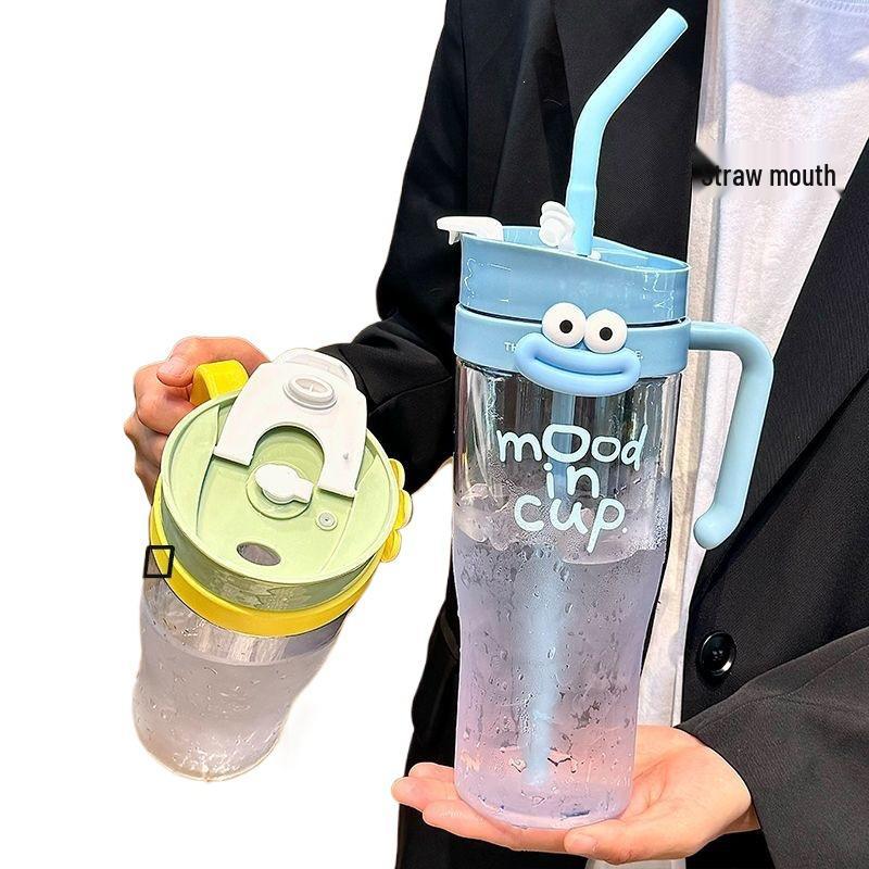 Large Capacity Cute Summer Water Cup for Girls - Portable, High-Temperature Resistant Straw Cup for Office