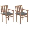 Day and Night - Day and Night Garden Chairs 2 Units Teak Wood with Gray Cushions