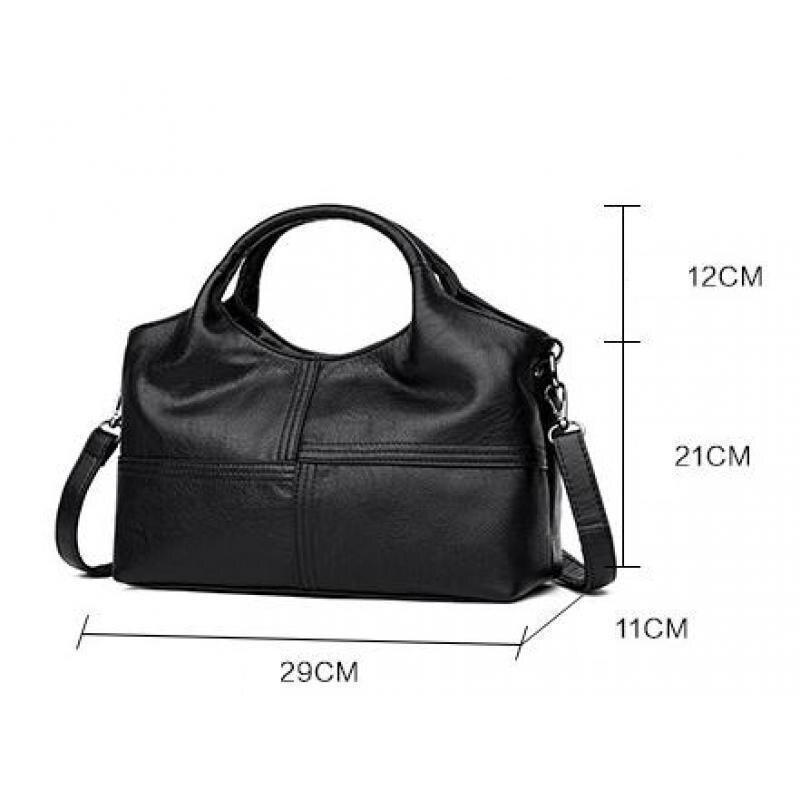 Johnature Borsa da donna in morbida pelle di moda Borse a tracolla a tracolla di grande capacità Borsa di lusso Borsa casual in tinta unita