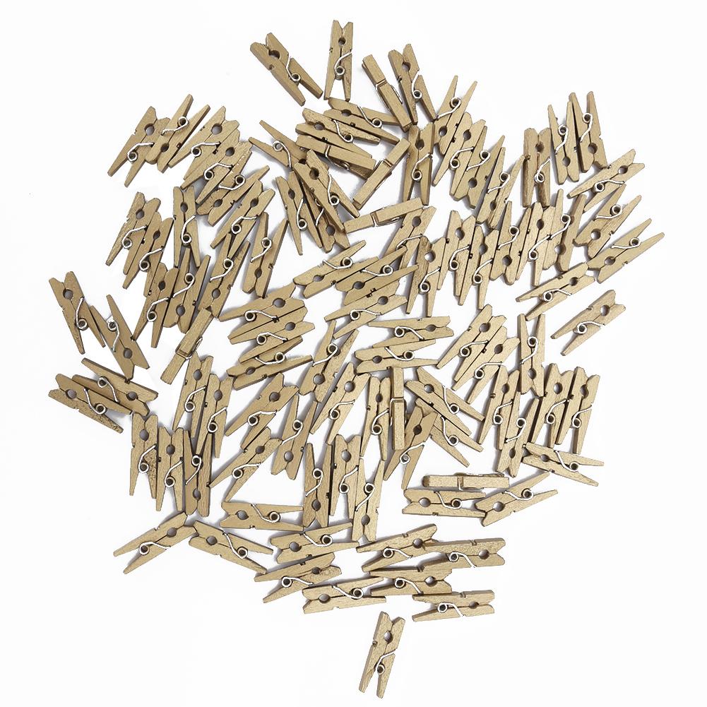 Mini Wooden Photo Clip Wall Decoration Scrapbook Picture Postcard Note Wood Clamp