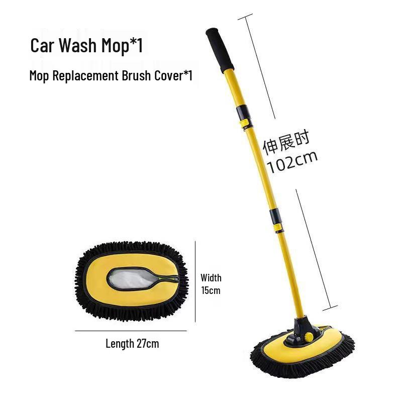 Telescopic Car Wash Brush with Soft Bristles and Milk Silk Head for Dusting and Cleaning
