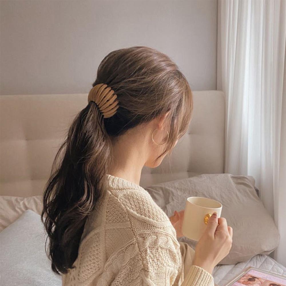 

Fixed Meatball Head Fashion Bird Nest Bun Maker Ponytail Buckle Hair Accessories Velvet Hair Claw