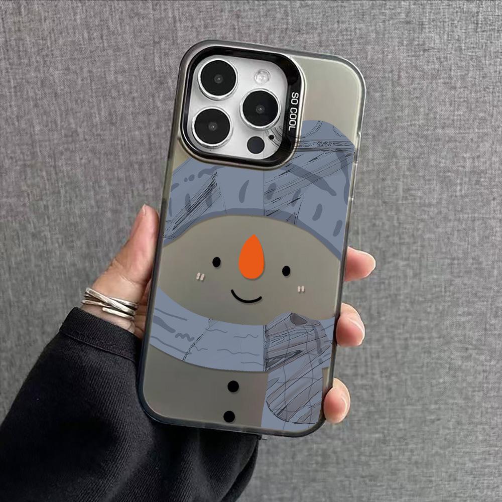 Simple snowman for iPhone17ProMax Christmas phone case Apple 15/14 niche 16Pro large hole