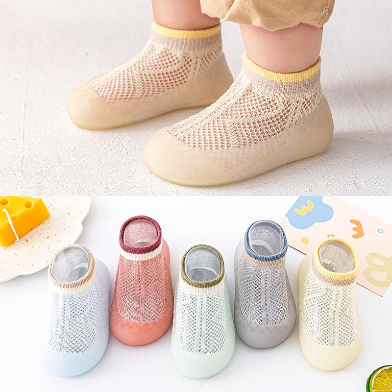 Spring Summer New Combed Cotton Non-slip Breathable Children's Soft-soled Shoes Baby Walking Mesh Floor Socks