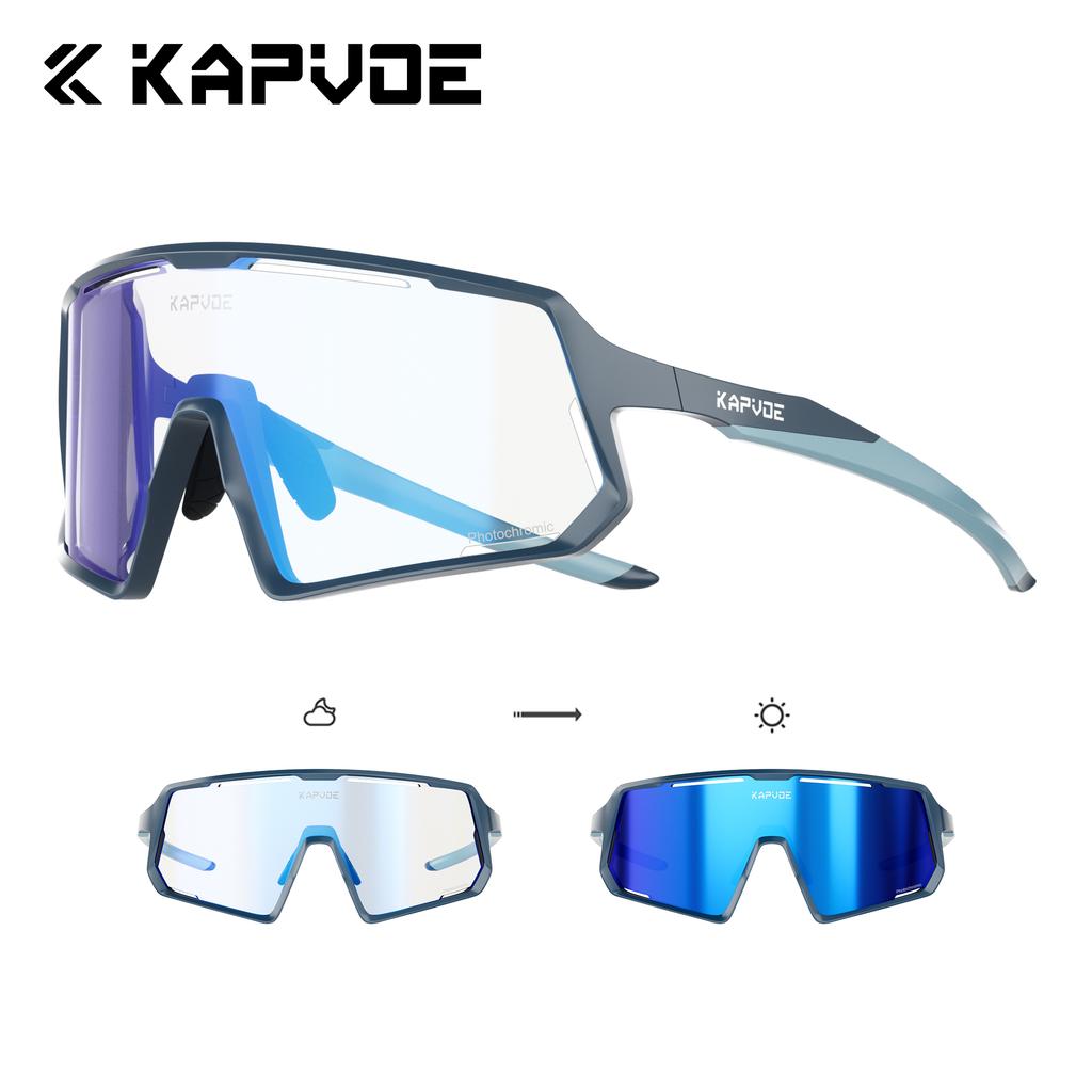 KAPVOE UV400 Bril Fotocromische Fietsbril Mannen Gepolariseerde Zonnebril Vrouwen MTB Sport Rijden Hardlopen Wandelen Rode Bril