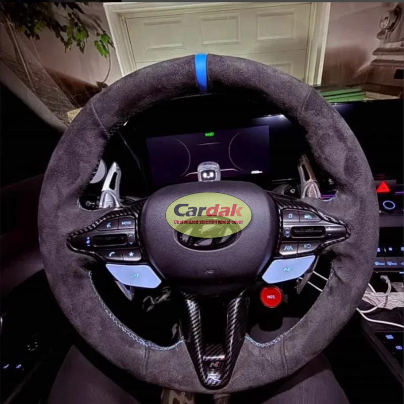 DIY Black Soft Suede Car Steering
