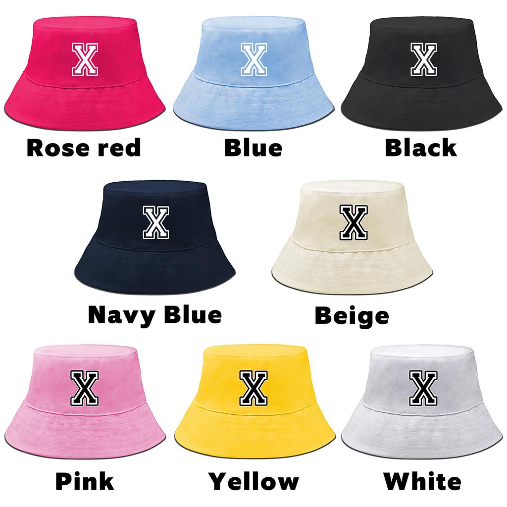Initial Letter A-Z Print Bucket Hat Candy Color Hats Autumn Hats For Woman Slouchy Sun Hat Ideal Choice For Outdoor Activities