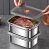 4Pcs Stackable Stainless Steel Lunch Containers with Lids - Leak-Proof, Dishwasher Safe, Square Meal Prep Containers, Lunch Box