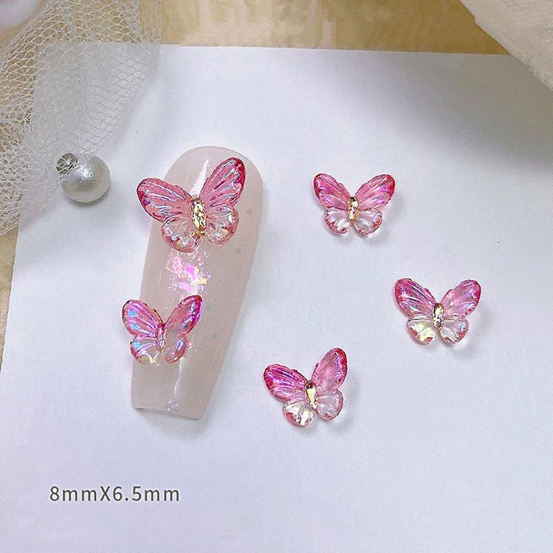 30Pcs 3D Aurora Colorful Butterfly Nail Art Charm Nail Art Decoration Diy Nail Jewelry For Nails Art Accessories
