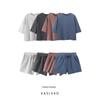 Kaslead New Arrival Women's Clothing Fashion Style Short Sleeve Ribbed Flannel Fleece and Shorts 3253318 3319