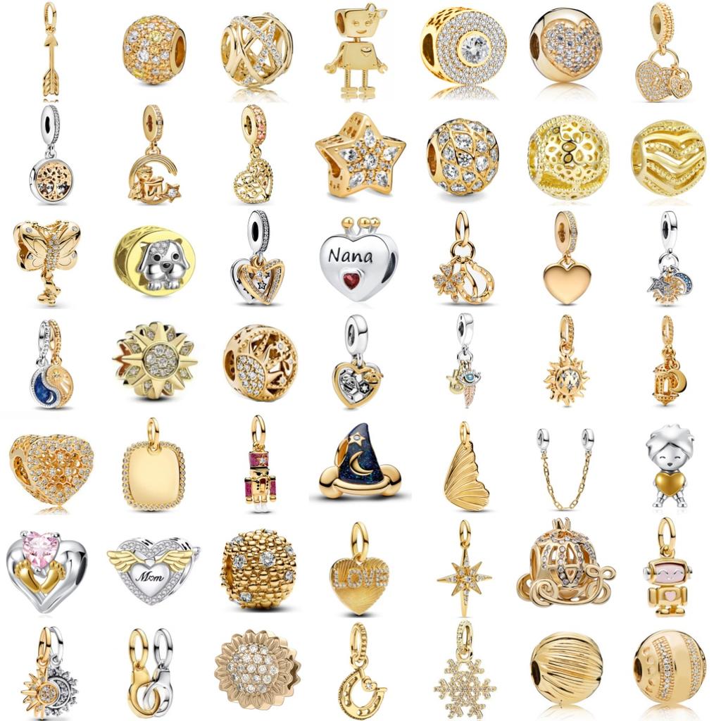 New Gold Plated Collection Charm Star Shape Robot Sun Bead Compatible With Authentic 3mm Snake Charm Bracelets Exquisite Jewelry Gifts