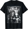 Bigfoot Alien Selfie Rock On Segno della Pace Divertente UFO Sasquatch Maglietta