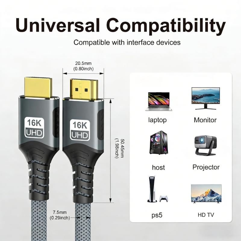 High Grade Digital Video Connection For Engaging Entertainment And Home Theater With 16K Sharpness And Improved Visual Technology