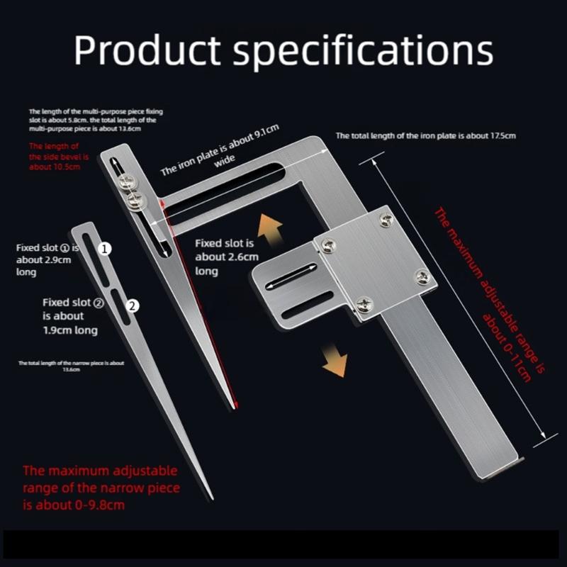 Multipurpose Metal Beveler Tool Fabric Cutting Guide Tool For Straight Diagonal Lines Making Apparel Crafting Tailoring