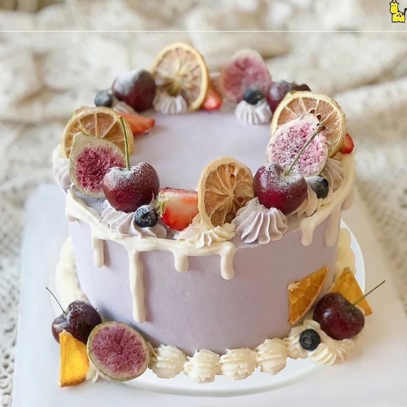 Simulation Fruit Cake 6/8 Inch Fake Cake Model Food Dessert Props Sweet Table Window Girl Boy Birthday Ornament Party Home Decor