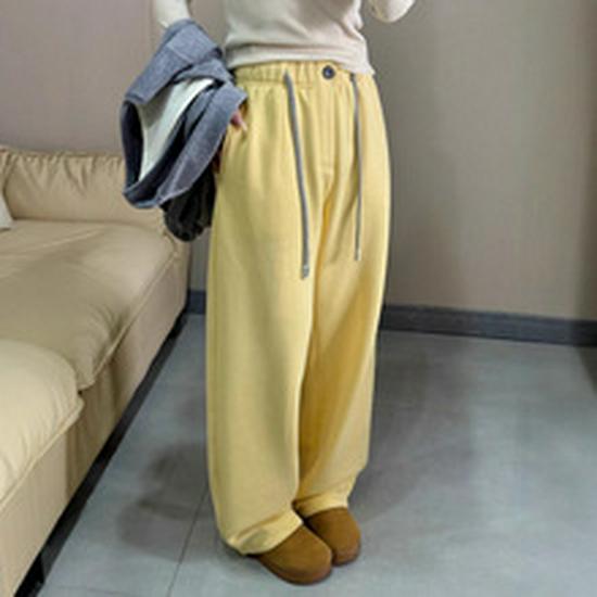 Women's High-Waist American Style Flared Sweatpants - Slim Fit Horseshoe Design for Autumn/Winter