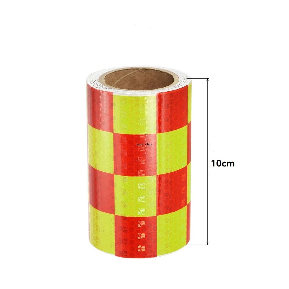 Grid Reflective Tape 10cm*5m Waterproof Self Adhesive High Visibility Caution Warning Safety Strips Reflector Stickers For Truck