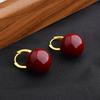 New retro light luxury Ankola red ball stud earrings, ear buckles, personalized versatile and festive temperament earrings