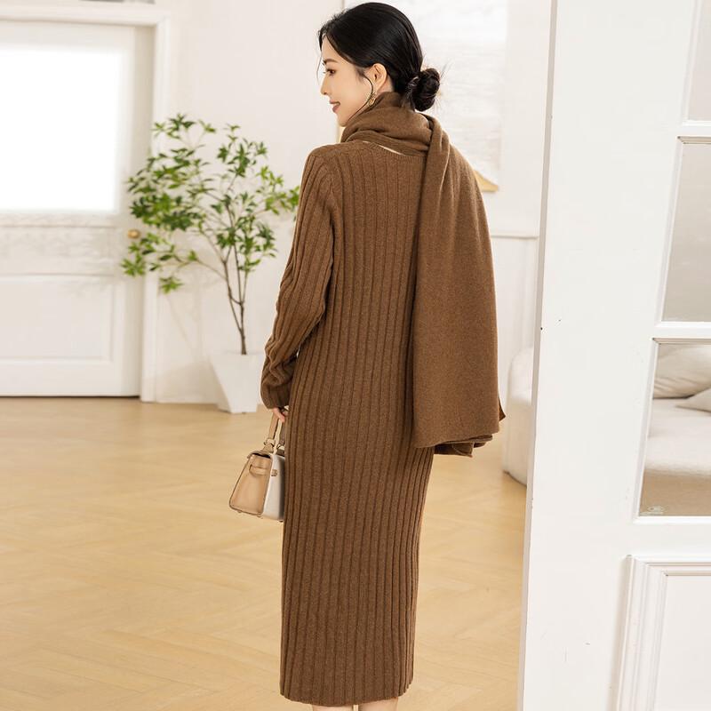 Mocana Women's Fashion Long-Sleeve Midi Knit Dress