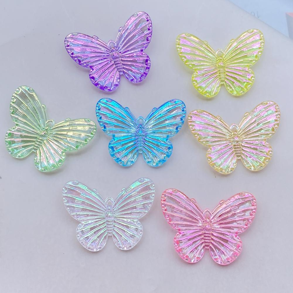 10 Pcs Cute Colorful Beautiful Butterflies Flat Back Resin Cabochons Scrapbooking DIY Jewelry Hairpin Craft Decoration