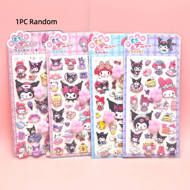 

Мультяшна наклейка-лапка кота 3D об ємна м яка для зняття стресу Sanrio Hello Kitty Kuromi Для чохла телефону прикраси ноутбука щоденника DIY A2