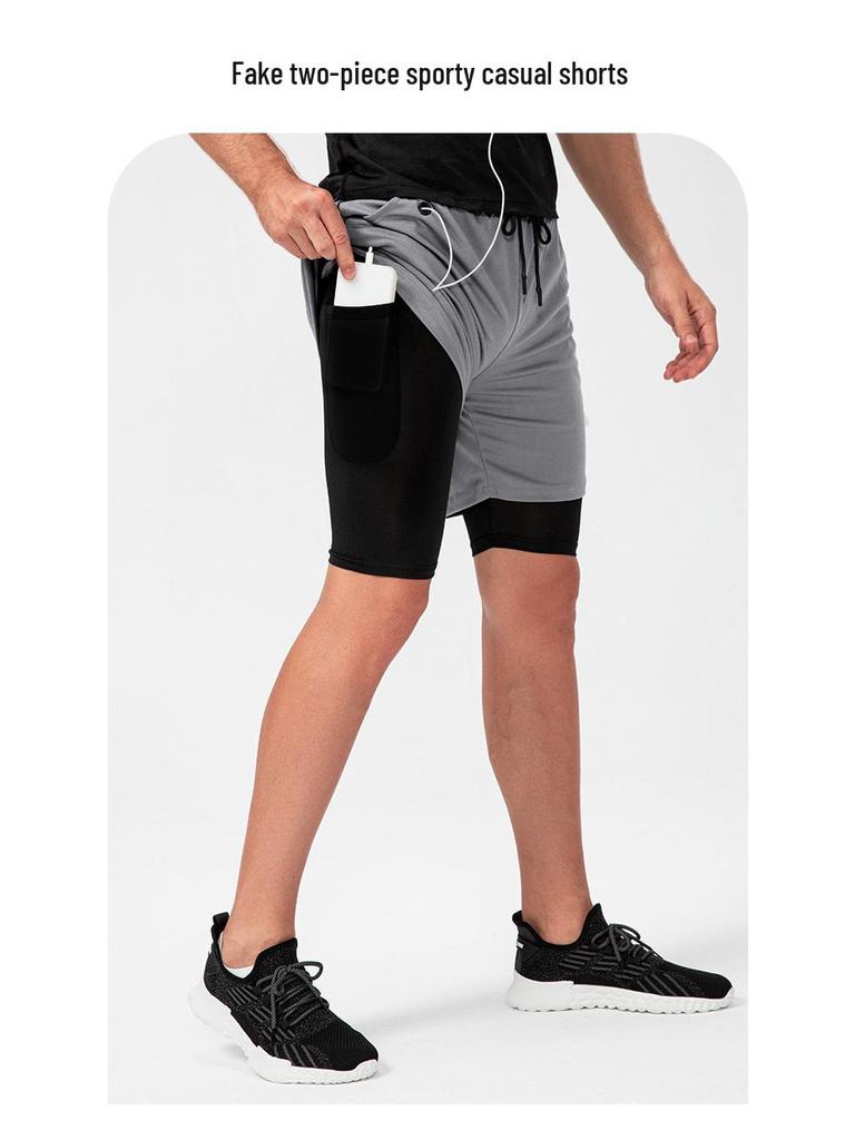 Men's PRO Breathable Mesh Double Layer Quick-Dry Loose Fit Running Shorts