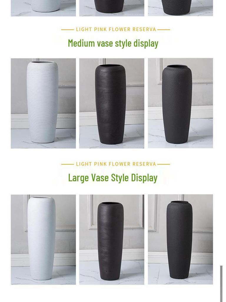 Modern Minimalist Nordic Floor Vase for Dried Flowers – Large Ceramic Home Decor for Living Room or Entrance