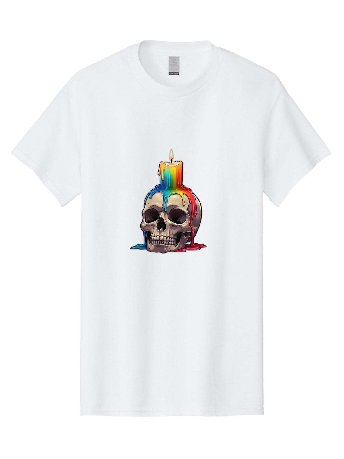 Candle-Skull Mens Graphic Tee, 100% Cotton, Casual Summer Wear S разноцветный