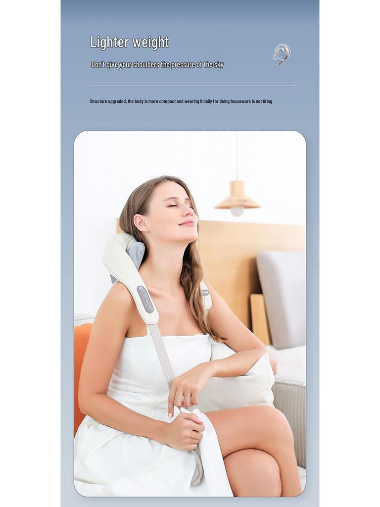 Wiederaufladbarer Schulter- und Nackenmassagegerät mit Wärmefunktion und Knetmassage