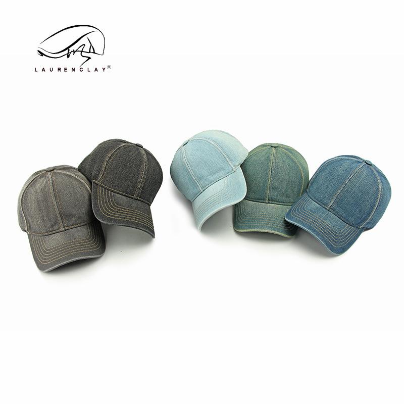 Fashion light board denim baseball cap soft top women's casual sunscreen sun hat washed retro cap men