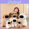 Adorable Plush Dog Toy For Kids Soft Creative Cartoon Dog Doll Gift In Brown And White