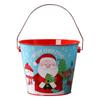 Large Christmas Wrought Iron Gift Bucket - Handheld Decoration for Candy & Chocolate Storage
