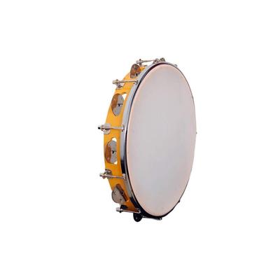 Fibre Dafli 8 Inch Hand Percussion Musical Instrument (Yellow, Random Colour)