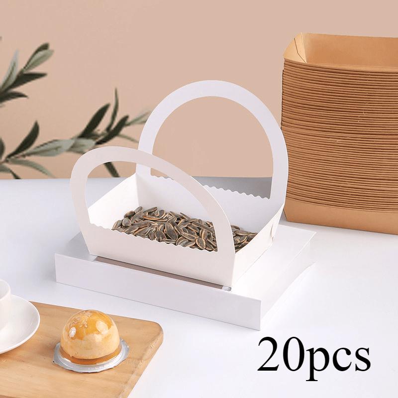 20Pcs Disposable Folding Boat Boxes, Picnic Open Packaging Boxes, Food Containers, Birthday Party Gift Packaging Boxes, Baking Packaging Supplies
