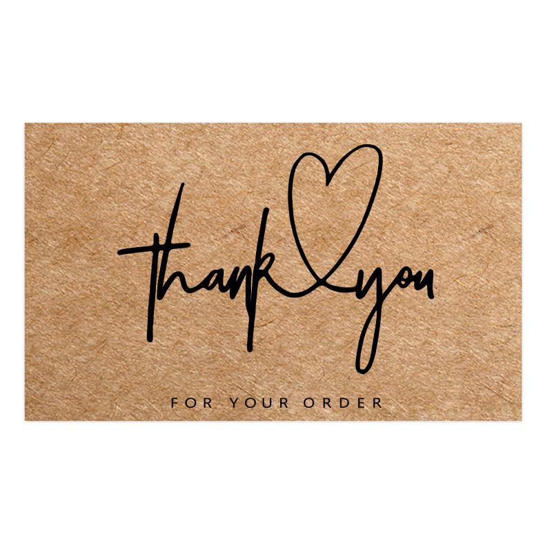 Black Thank You Greeting Cards, 50 Sheets/Pack