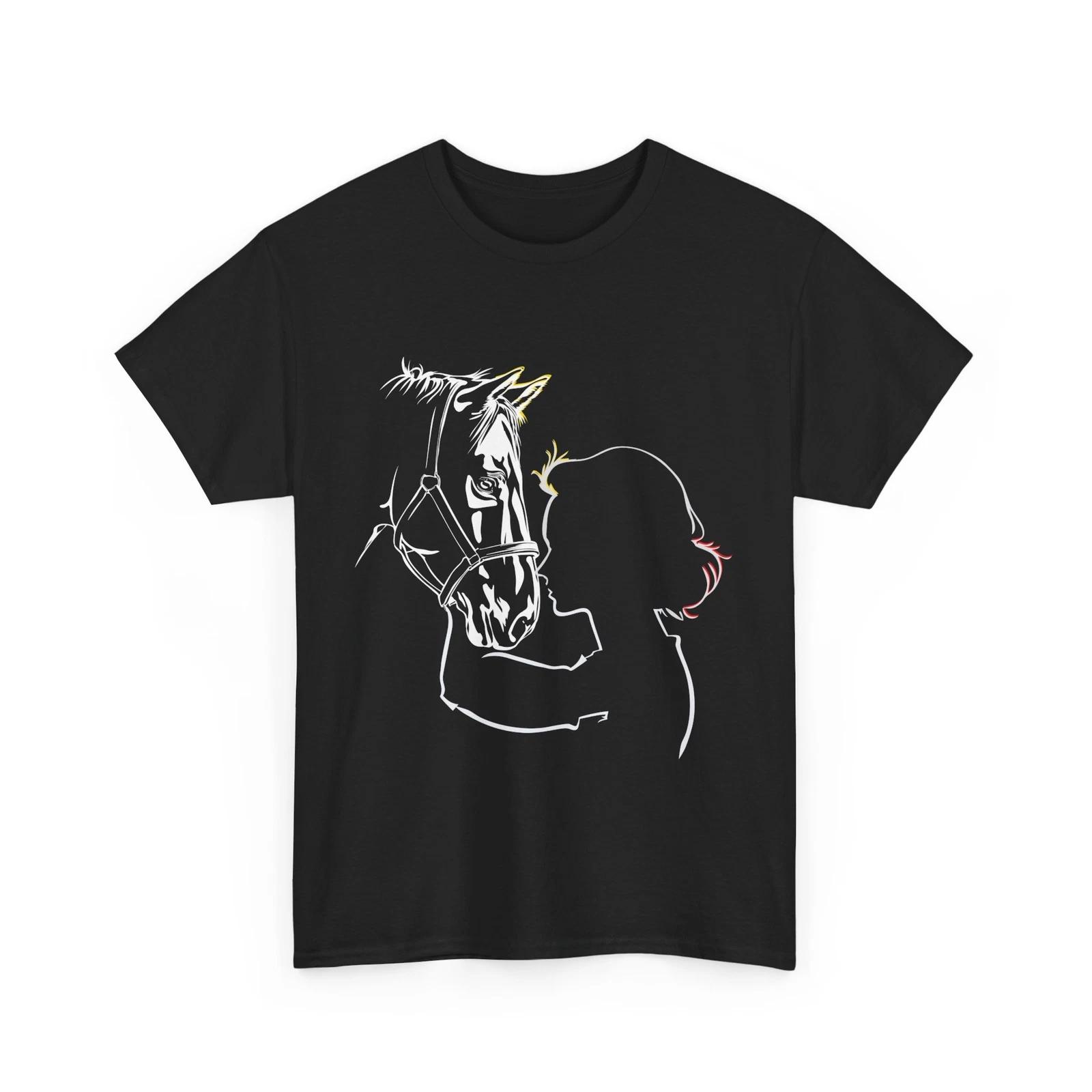 Horse Shirt, Horse With Girl Shirt, Horseback Riding Lovers T-shirt S