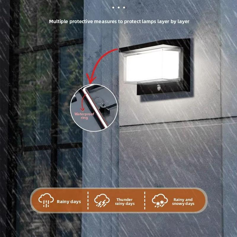 LED Outdoor Solar Porch Light with Motion Sensor Bright Fence Wall Light IP65 Waterproof for Garden Yard Balcony Garage Decor