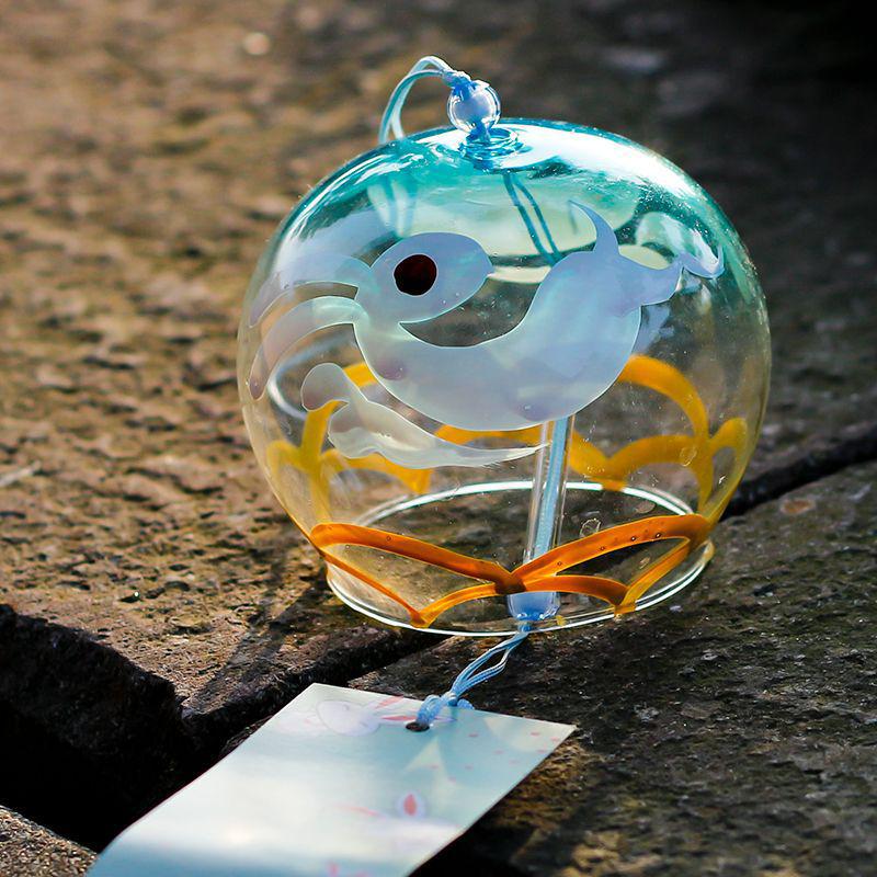 Cherry Blossom Glass Wind Chime - DIY Transparent Hanging Ornament