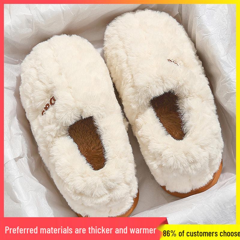 Pantofole Invernali da Uomo 2025 in Peluche di Cotone per Interni/Esterni - Suola Spessa e Tallone Coperto.