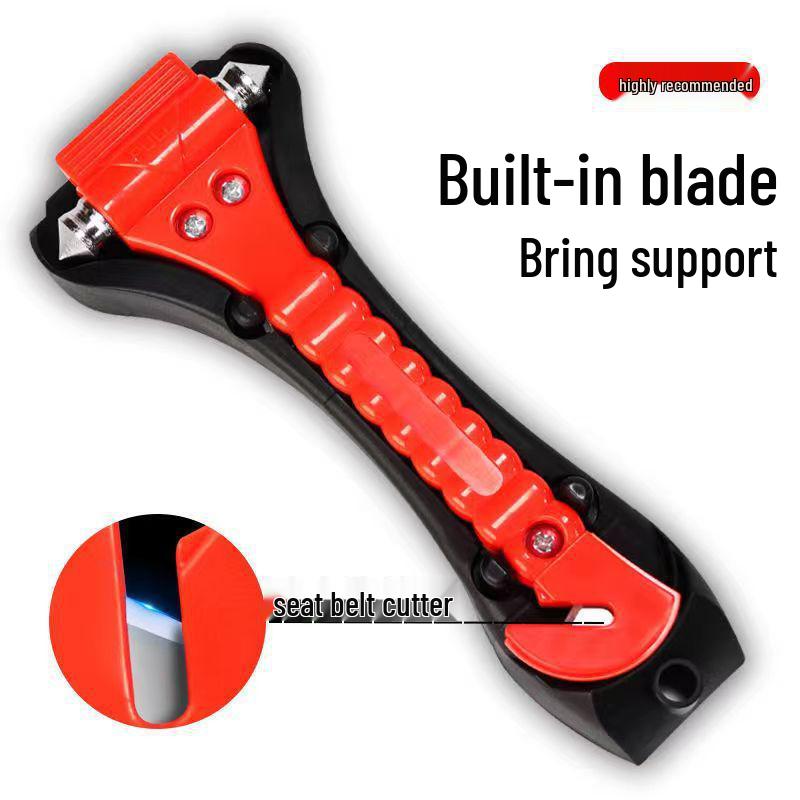 Compact Multifunctional Car Safety Hammer with Base – Emergency Life-Saving Tool